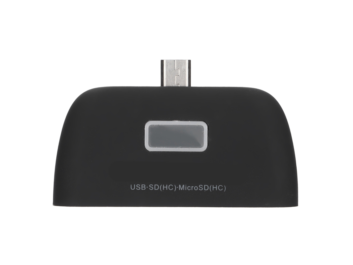 Lector De Tarjetas Otg Multifunción 4 En 1 Con Puerto De Carga Micro Usb