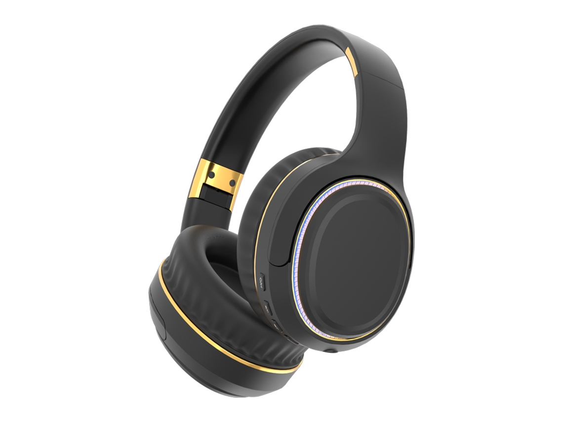 Auriculares Inalámbricos Bluetooth (negros), Plegables, Compatibles Con Conexión Por Cable, Con Luz Rgb De Respiración.