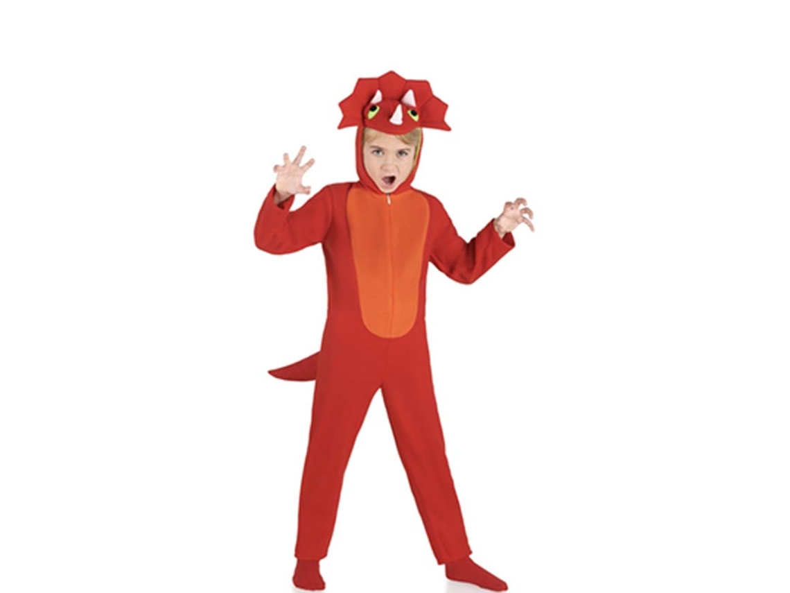 Disfraz de Dinosaurio Triceratops rojo para niños