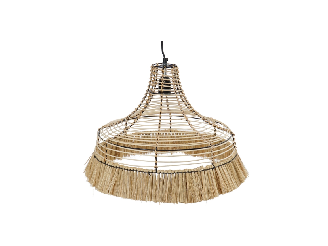 Lampara Techo Yute Metal Natural 45x45x36cm