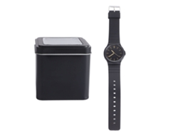 Reloj De Cuarzo Resistente Al Agua Con Correa De Caucho Ajustable Y 3 Manecillas.