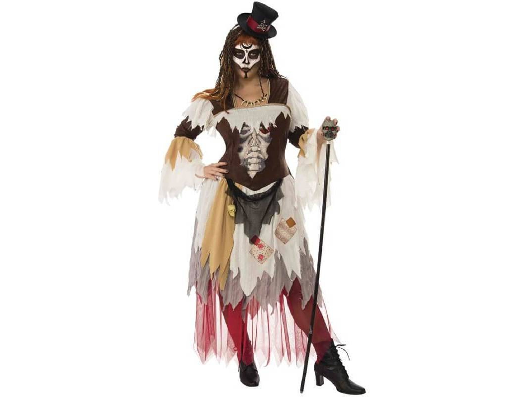 Disfraz de Mujer DISFRAZZES Hechicera Vudú Castaña (Talla: