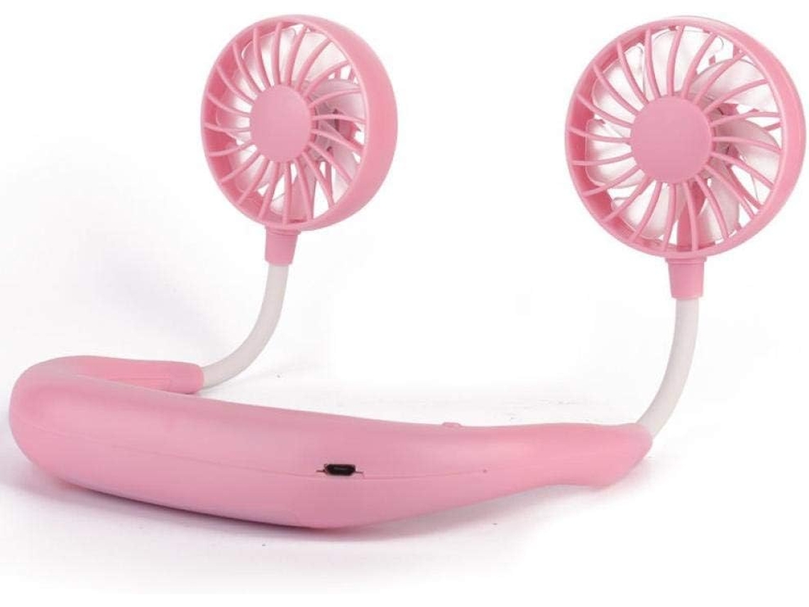Mini Ventilador Portátil Colgante Para El Cuello Usb Estudiantes Exteriores Con Carga Lenta Pequeño 1800