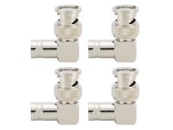 Kit de 4 conectores adaptadores angulares BNC macho a hembra CHABERLU