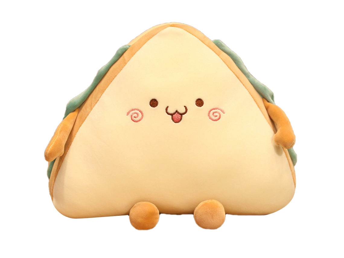 Peluche con forma de sándwich, almohada de peluche suave con forma de pan y pastel, cojín mullido, regalo de cumpleaños para niños y niñas.