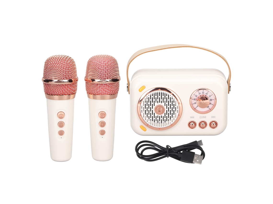 Máquina De Karaoke Portátil Con 2 Micrófonos Inalámbricos, Bluetooth 5.0, 6 Modos, Graves Mejorados Y Sistema De Altavoces Pa.