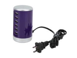 Estación de carga USB con 6 puertos y 30 W con reconocimiento inteligente para tabletas.