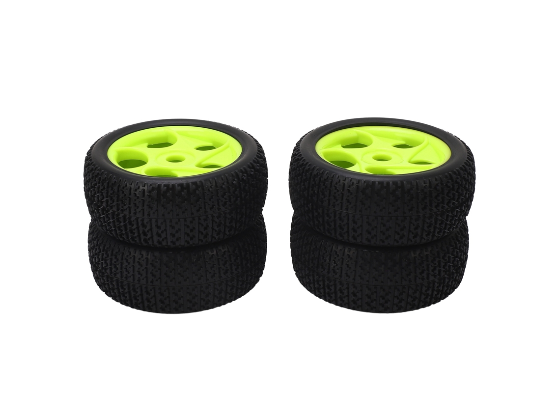 4 Neumáticos Rc, Llanta De 17 Mm, 5 Agujeros, Neumáticos De Goma Verde Para Coche Rc Traxxas 1/8