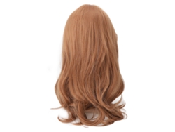 Peluca de pelo largo ondulado para mujer, fibra sintética resistente al calor, con flequillo, ideal para cosplay y fiestas de Halloween.