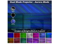 Proyector de galaxias, auroras y cielo estrellado con 56 efectos de luz y 5 sonidos, luz blanca nocturna para niños, San Valentín.