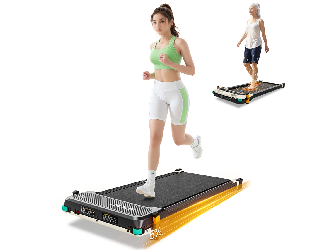 Akluer 520a Cinta de correr doble con masajeador de pies Shiatsu y motor silencioso de 2,5 HP.