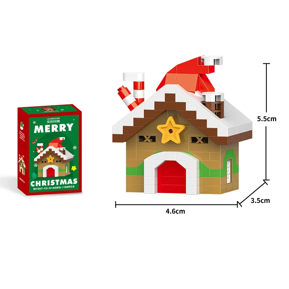 (Casa de Campo) Mini Serie de Bloques de Construcción Navideños - Juguete Rompecabezas para Armar