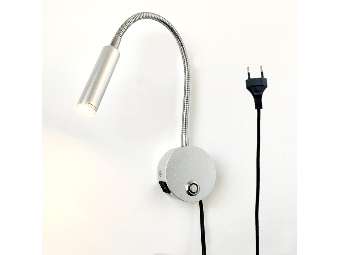 Lámpara de lectura de pared LED con puerto USB e interruptor, 3W NEVEANCE