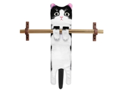 Toalla Estampada Vaca/gato (15x60cm) - Blanco Y Negro