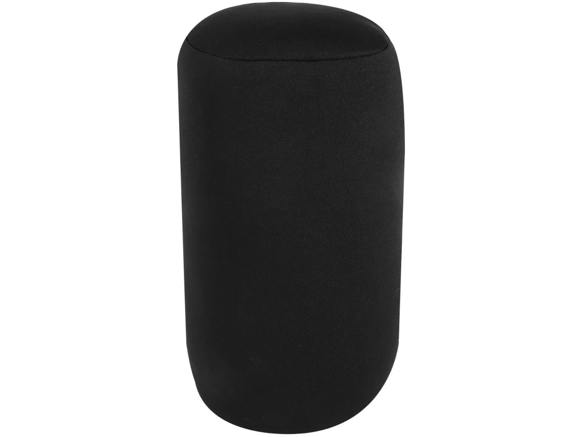 Almohada Negro 2 Piezas Transpirable, Cilíndrica Adorable De Para El Cuello, Con Relleno Elástico Y