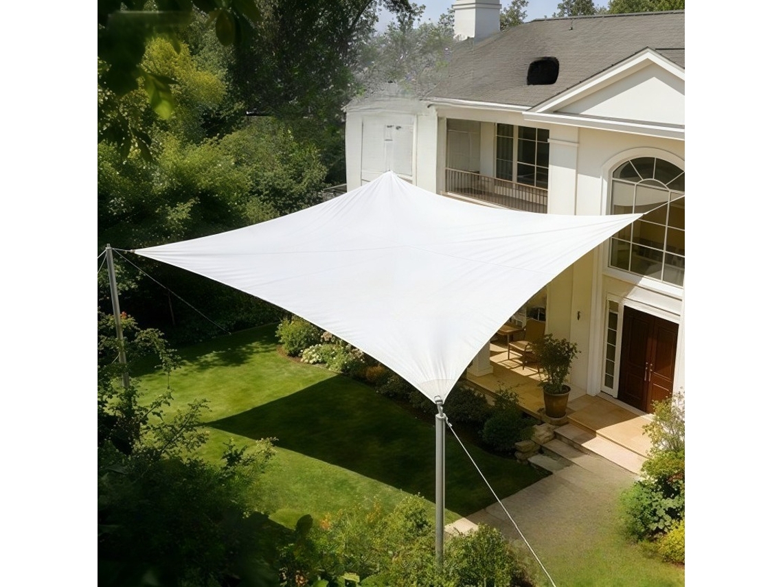 Sombrilla Rectangular De Tela Oxford Estilo Vela, 3x3 M, Blanca, Digitallab