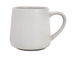 Taza grande de cerámica brillante Rebe de 532 ml (18 oz) para café y té, color gris, apta para lavavajillas y microondas, ideal para la oficina y el hogar.
