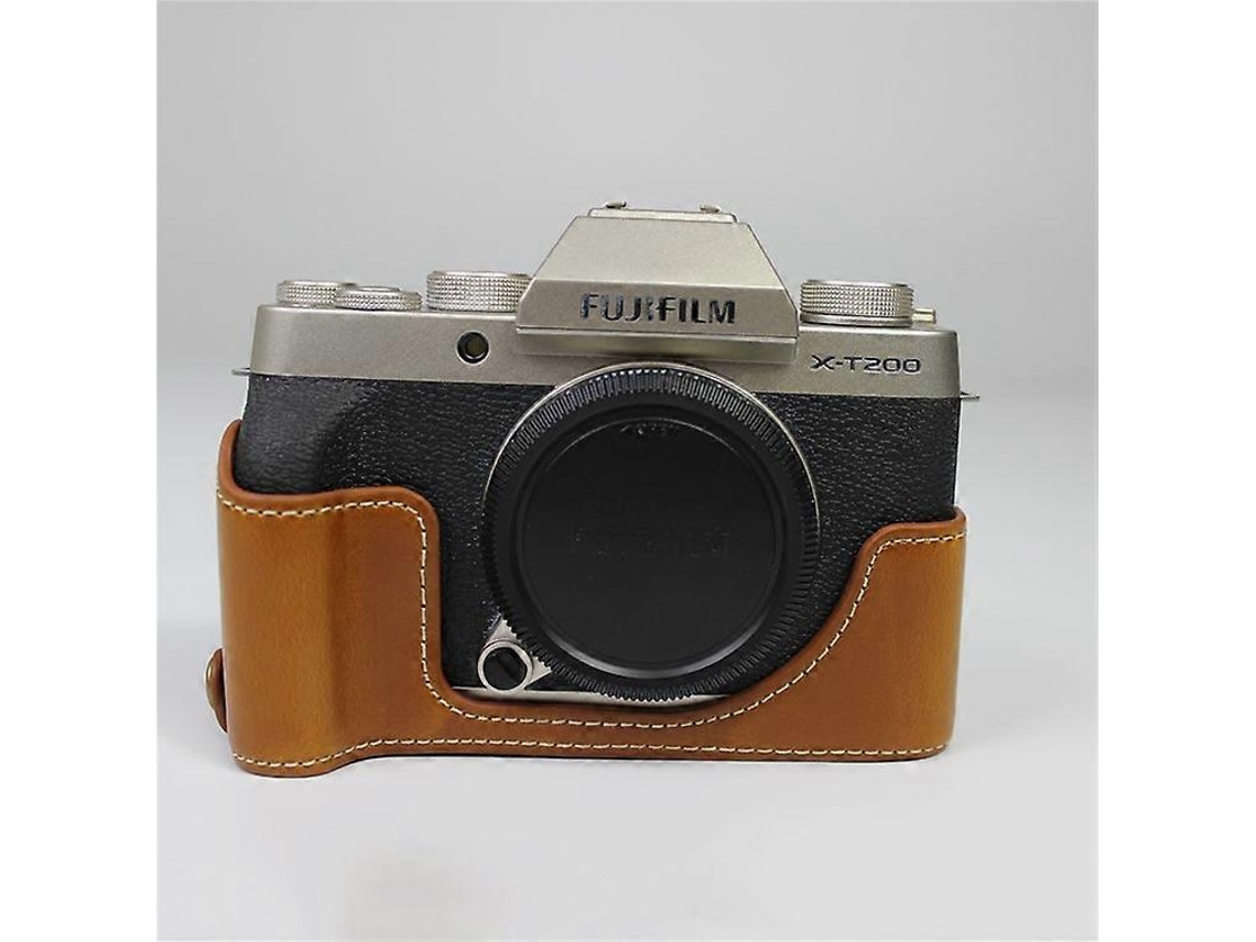 Funda de piel sintética para cámara, media cubierta, compatible con Fujifilm Fuji X T200/xt200 Facpoet