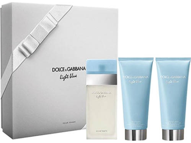 Cofre DOLCE & GABBANA Light Blue Man Dg Edt 125 ml + Balsamo After Shave 75 ml + Gel de Ducha 50 ml