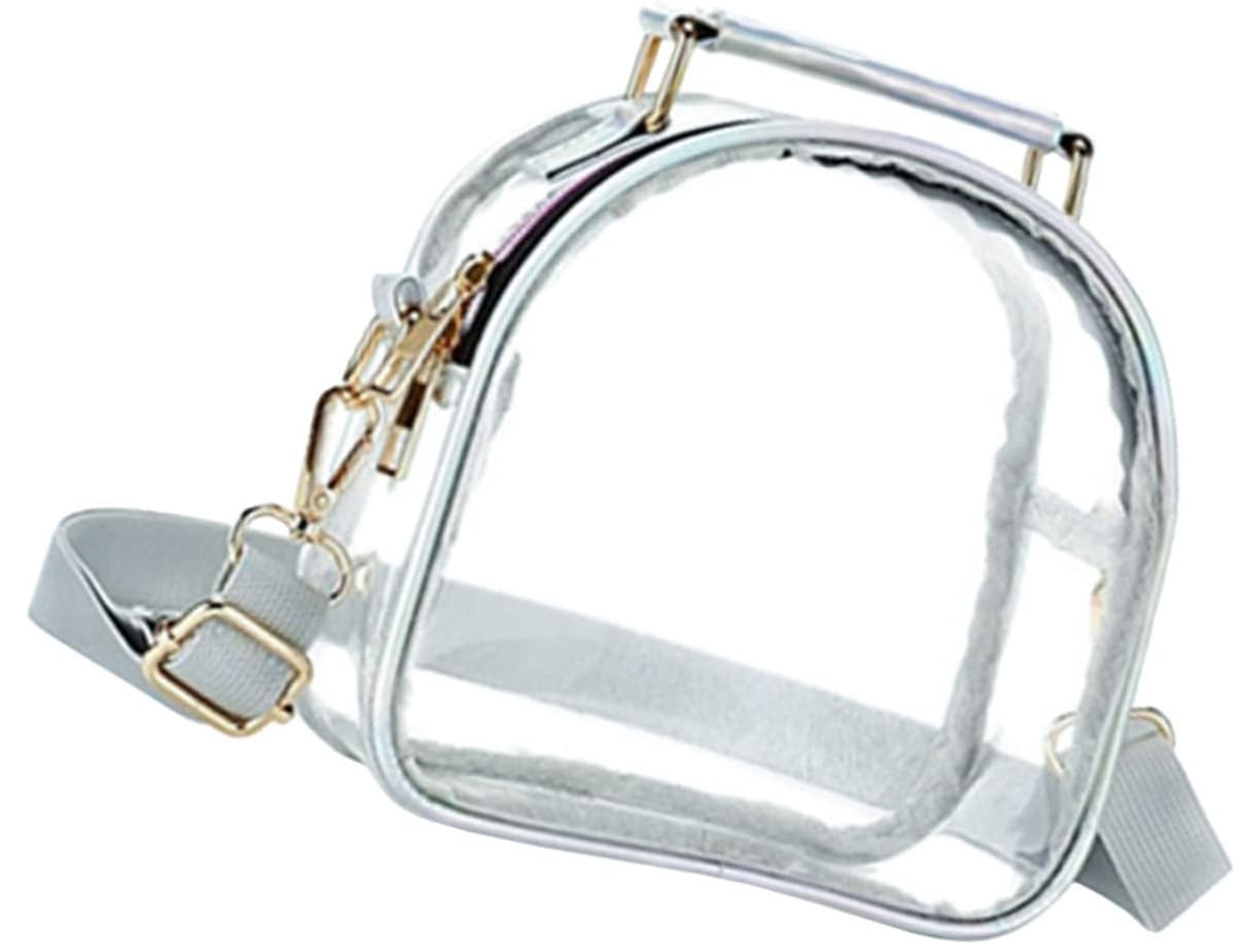 Bolso De Hombro Ligero De Pvc Plateado Transparente, Protege Tus Pertenencias Personales, Para