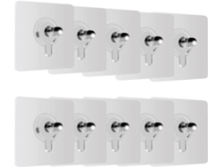 10 Piezas De Gancho Pared Para U As Tornillo Pegatinas Sin Huellas Adhesivas Taladrar Portahangares Cocina Ba O