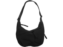 Bolso De Hombro En Forma De Media Luna De Lona Negra Para Mujer, Accesorio Versátil Y Ligero, Para El Trabajo Y