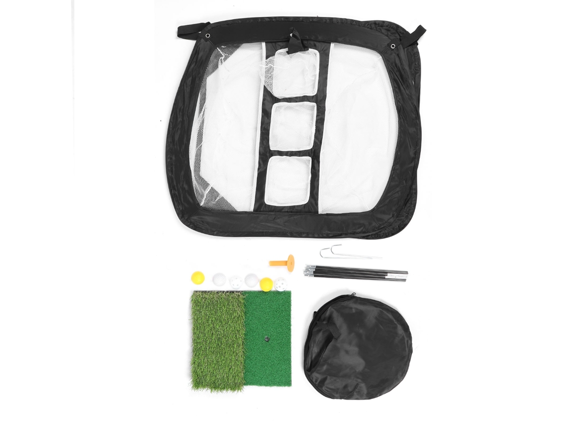 Vlrla-red De Entrenamiento De Golf Para Practicar Swing, Remate Y Chips Con Tapete, Pelotas Y Tee, Portátil Para Jardín