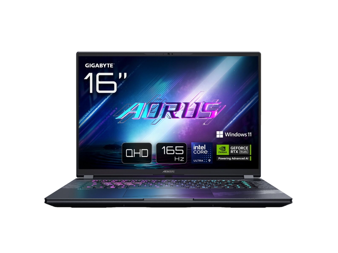 Portátil Gigabyte Aorus Elite 16 Bwhc3esc64sh (gris, SSD de 1 TB, conector UE 16, teclado QWERTY en español, 32 GB de RAM, Intel Core Ultra 9)