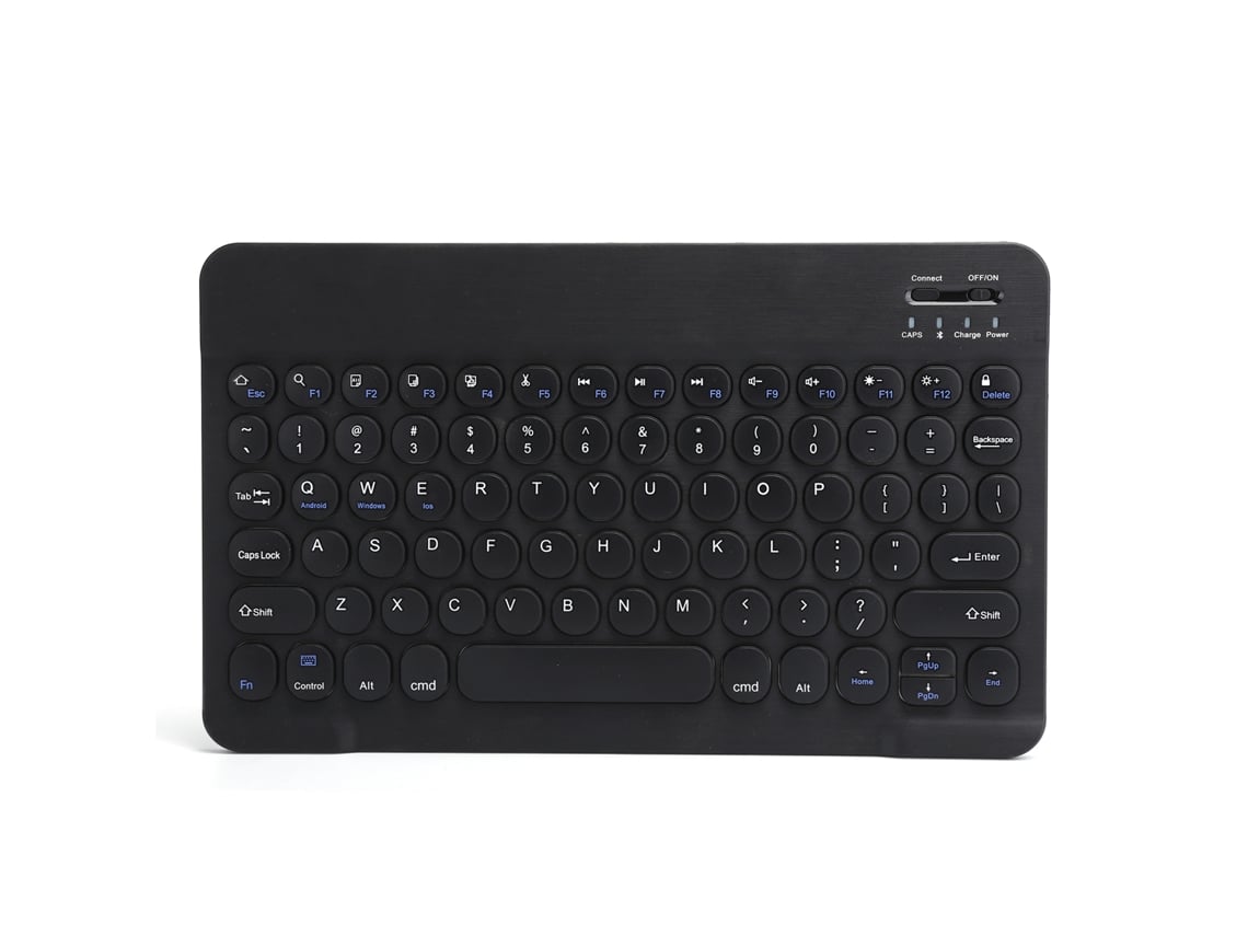 Teclado Bluetooth (conexão Sem Fio, Teclas Redondas) Universal Para Celulares E Ipads Com Bateria Integrada, Modelo Preto