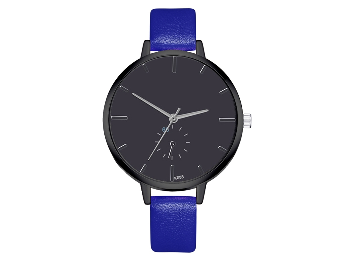 Reloj Analógico De Cuarzo Para Mujer Zhoulianfa Con Correa De Piel Sintética (azul Real)