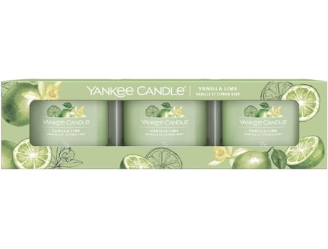 Paquete de 3 velas aromáticas votivas de vainilla y lima YANKEE CANDLE