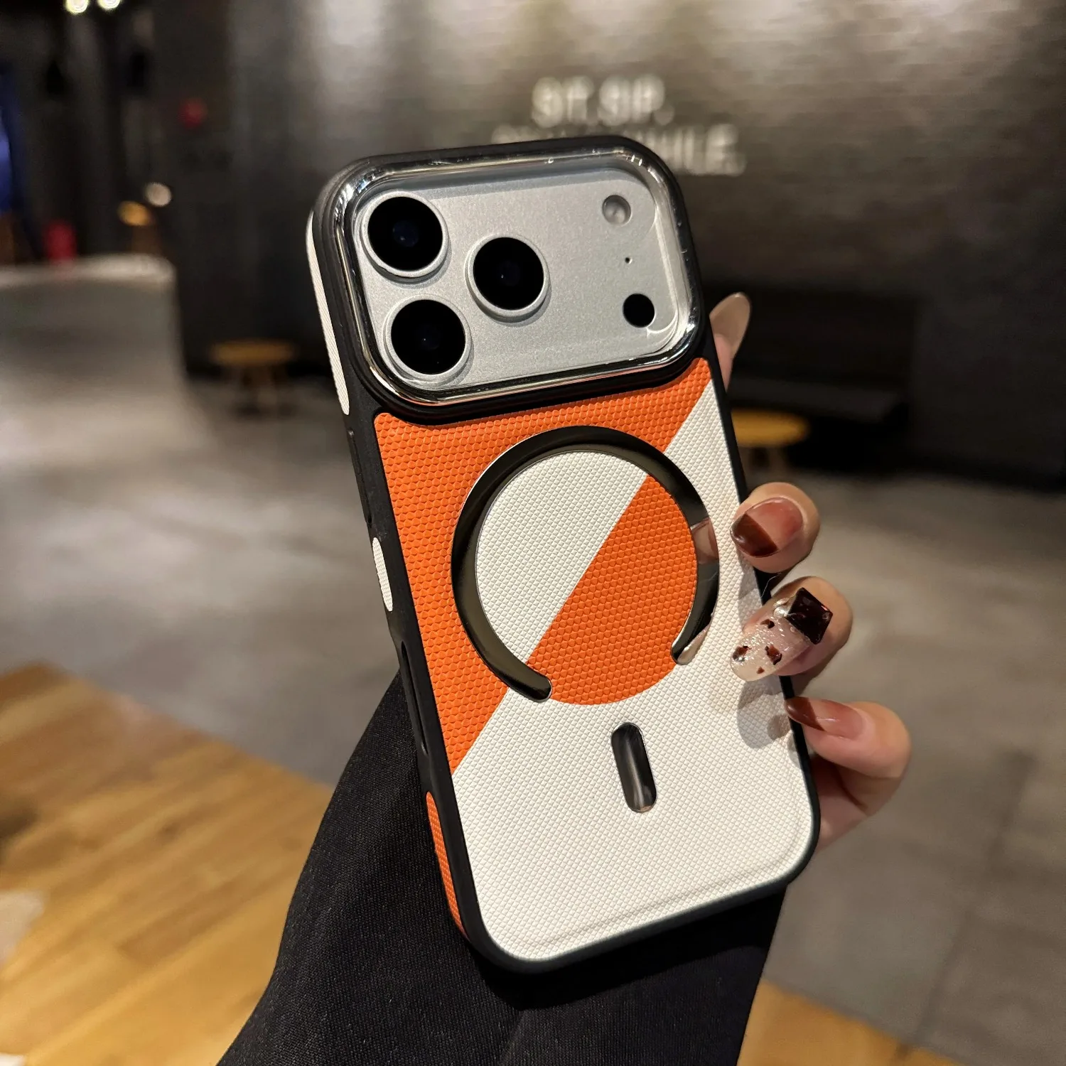 (blanco, Iphone 16) Funda Protectora De Cuero A Prueba De Golpes Con Carga Inalámbrica Magnética.