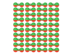40 Señuelos De Pesca Double Cascavel De Plástico Con Alarmas De Picada Y Perlas Rojas Y Verdes.