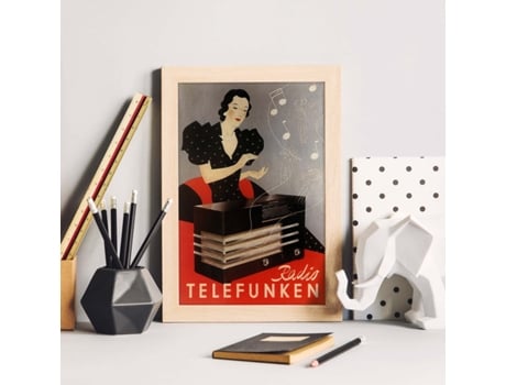 Poster NACNIC Vintage Anuncio vinate Radio-Telefunken de 1935..
