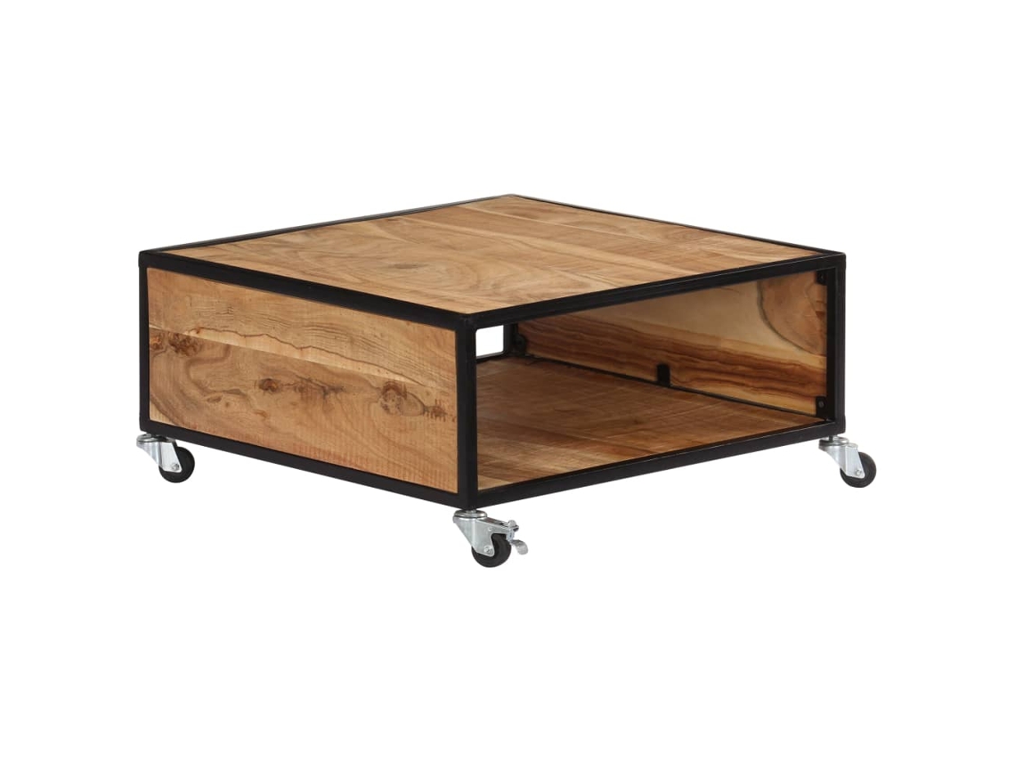 Mesa de Centro de Apoyo 70X70X32 Cm Madera de Acacia Maciza