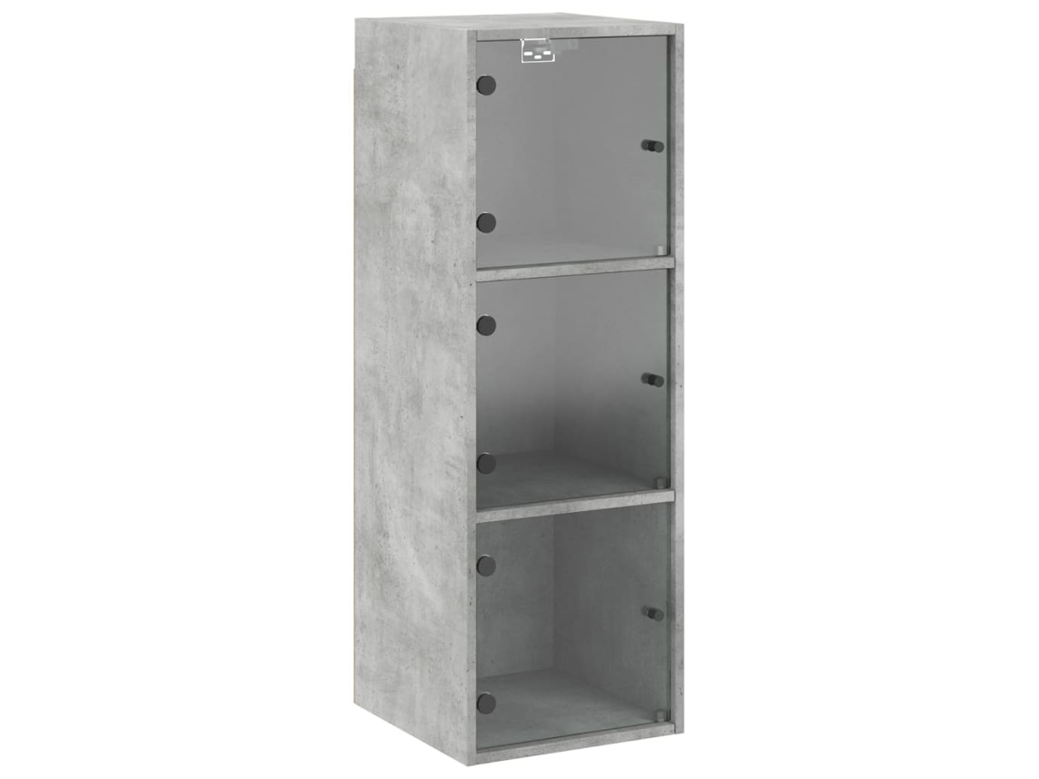 Maison Exclusive - Mueble De Pared Puertas De Vidrio Gris Hormigón 35x37x100 Cm