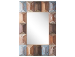 Espejo BELIANI Hizote de Madera de abeto Madera oscura 63x7x90