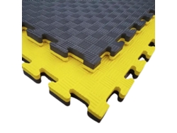Set de 30 Unidades Puzzle Tatami Profesional 100x100x3 cm Negro y Amarillo Fitness Tech
