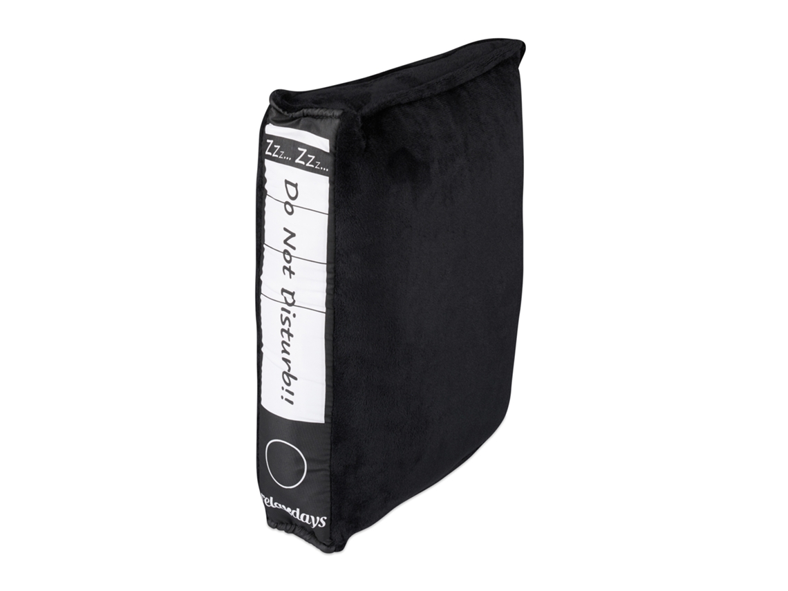 Relaxdays Cojín Negro, Forma De Archivador, Decorativo, Cómodo, Regalo, 7 X 31 X 28 Cm, 1 Ud.