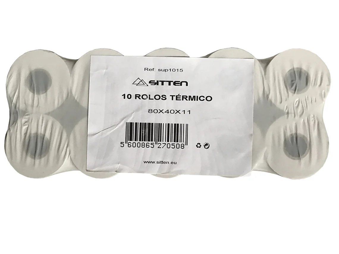 Papel Térmico SITTEN (80X40X11 - PK10 Rollos)