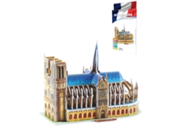 Puzzle de cartón 3D de la Catedral de Notre Dame situada en París. 39 piezas.