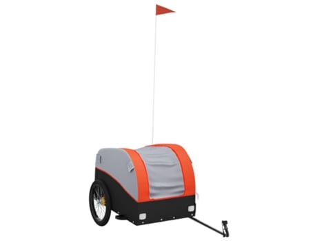 Remolque VIDAXL para bicicleta hierro negro y naranja (45 kg)