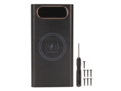 Caixa De Bateria Diy Para Power Bank 6x21700 Sem Solda Com Carregamento Rápido 22.5w E Sem Fio 15w Preto