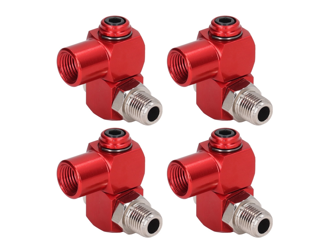 4 Conectores De Manguera De Aire De 360 Grados Con Rosca Npt De 1/4 Pulg.