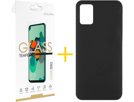Kit Funda + Protector de Pantalla Samsung Galaxy A51 SKYHE Silicona Líquida (Negro)