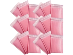 Paquete De 50 Paquetes De Plástico De Burbujas De 15x20 Cm, Color Rosa, Película Coextruida Resistente A Los Golpes E Impermeable.