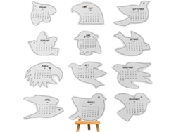 Calendario familiar de 12 meses, Aves 2026, Planificador artístico con forma de pájaro