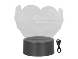 Lámpara de mesa LED 3D con forma de corazón y mano, 7 colores, interruptor táctil, USB, decorativa, regalo de cumpleaños