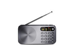 Radio Q6 Multifunción Fm 3600mah Batería recargable Led Pantalla digital gris