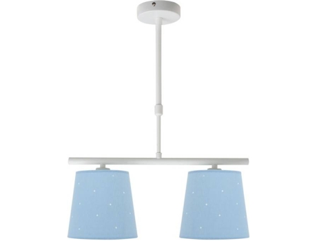 Lámpara de Techo FABRILAMP Consciencia (Azul Claro - E14 - Máx. 40W - Metal - Tela)